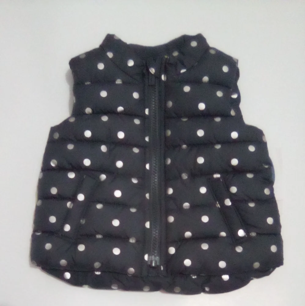 Old Navy Kids Polka Dot Puff Vest Jacket Size 6-12 M Outdoor